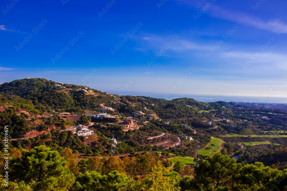 Fototapeta premium Landscape. Mountain view. Malaga province. Costa del Sol, Andalusia, Spain.