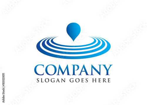 water drop ripple wave surface logo