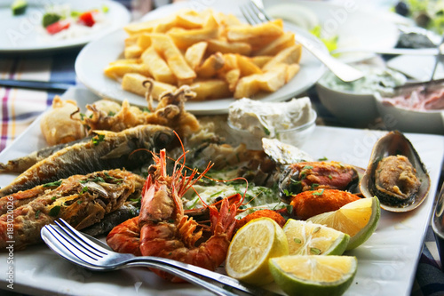 Traditional fish meze