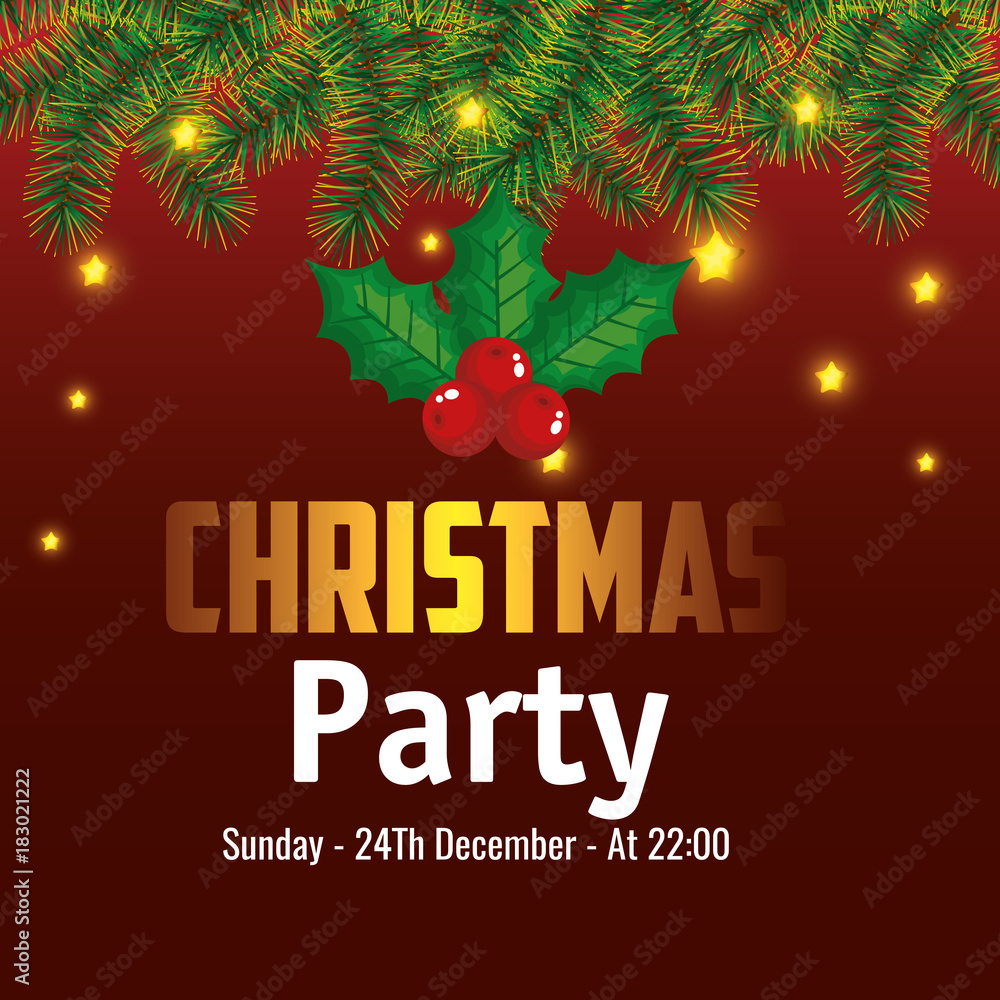 Fototapeta premium invitation to Christmas party vector illustration design