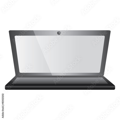 laptop computer device wireless digital keyboard screen vector illustration