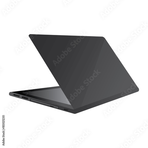 laptop computer device wireless digital keyboard screen vector illustration