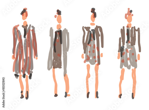 Sketched Fashion Women Models