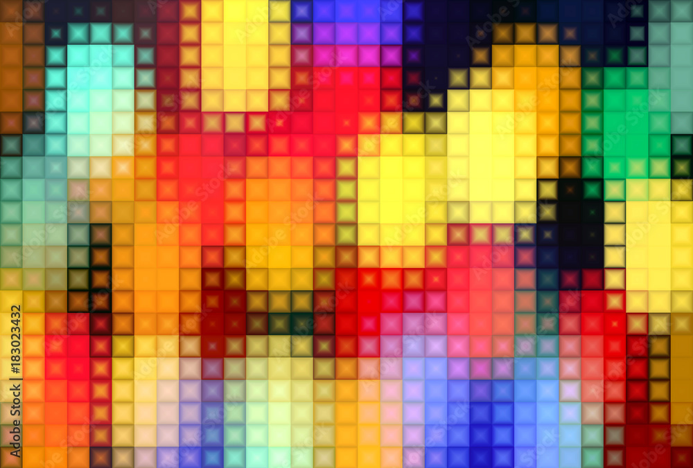 Bright background with colorful mosaic pattern