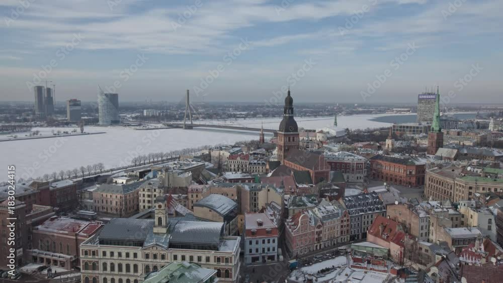 Riga Down Town Cathedral Dome timelapse, winter time-lapse, clocks, church Riga Down Town Cathedral Dome timelapse, winter time-lapse, clocks, church