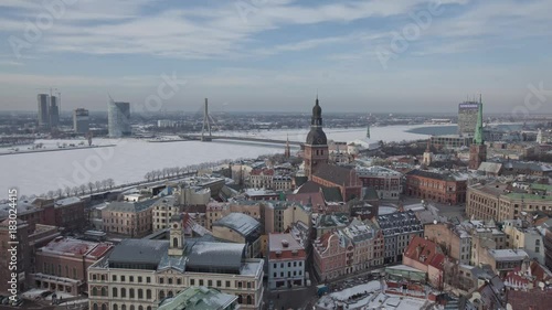 Riga Down Town Cathedral Dome timelapse, winter time-lapse, clocks, church photo