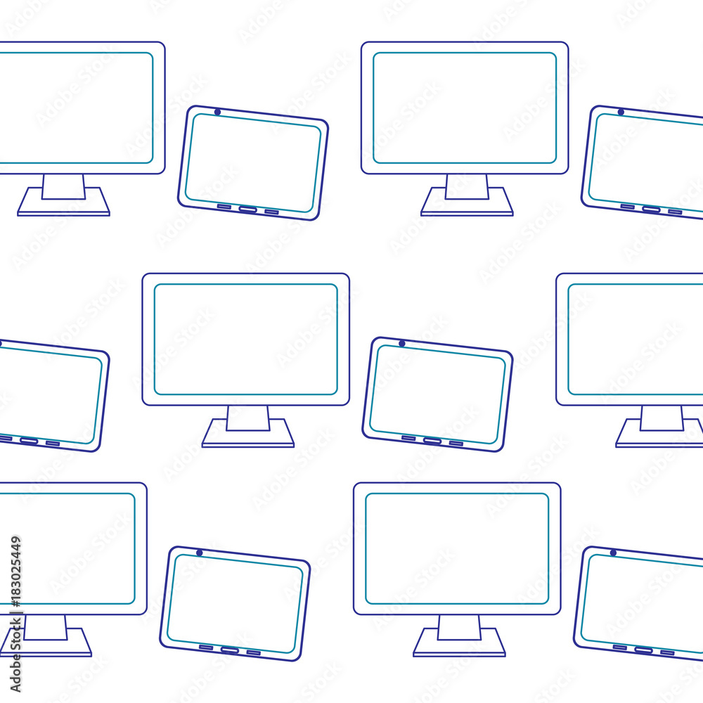 seamless pattern monitor tablet device technology design vector illustration blue line seamless pattern monitor tablet device technology design vector illustration blue line