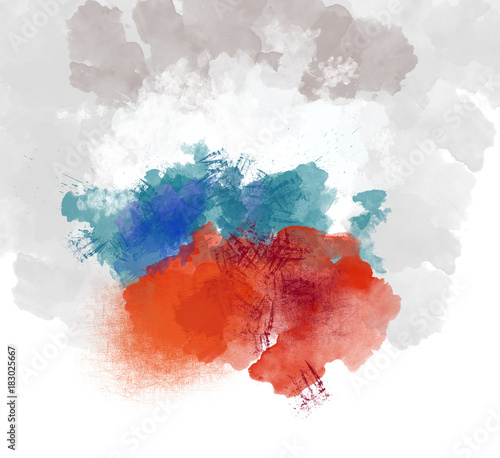 russian flag watercolor painted splash 