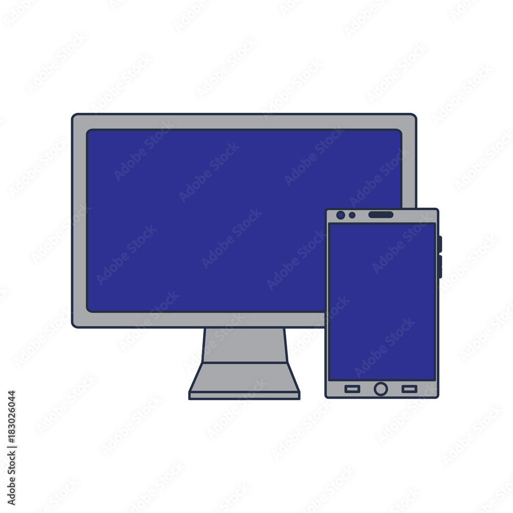 monitor computer smartphone gadget screen device vector illustration blue screen monitor computer smartphone gadget screen device vector illustration blue screen