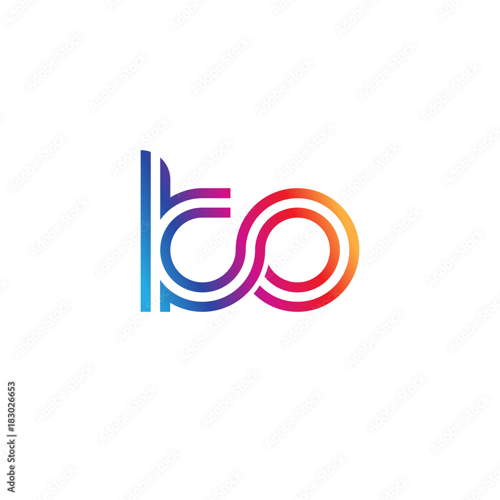 Initial lowercase letter ko, linked outline rounded logo, colorful vibrant gradient color Initial lowercase letter ko, linked outline rounded logo, colorful vibrant gradient color