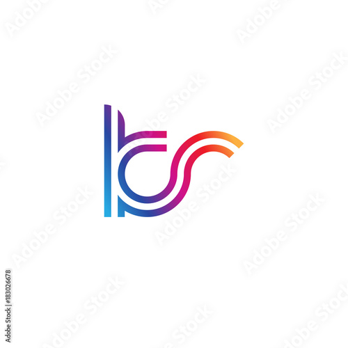Initial lowercase letter kr, linked outline rounded logo, colorful vibrant gradient color