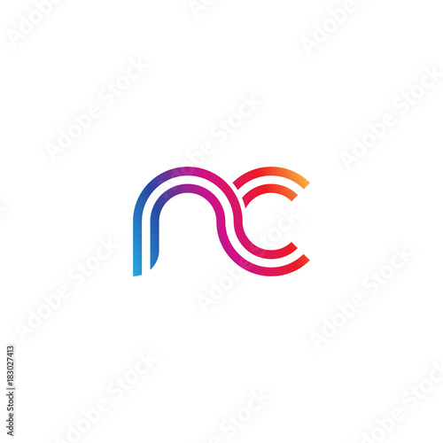 Initial lowercase letter nc, linked outline rounded logo, colorful vibrant gradient color Free Download Initial lowercase letter nc, linked outline rounded logo, colorful vibrant gradient color - GFXLoad
