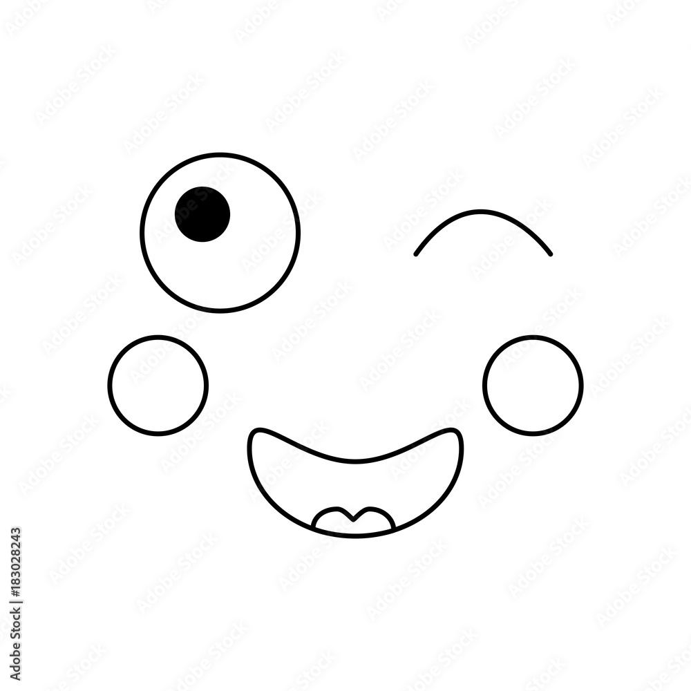 wink happy face emoji icon image vector illustration design wink happy face emoji icon image vector illustration design