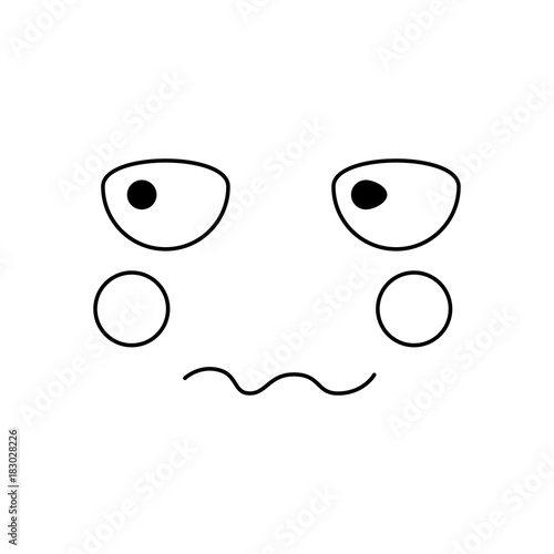 unhappy face emoji icon image vector illustration design 