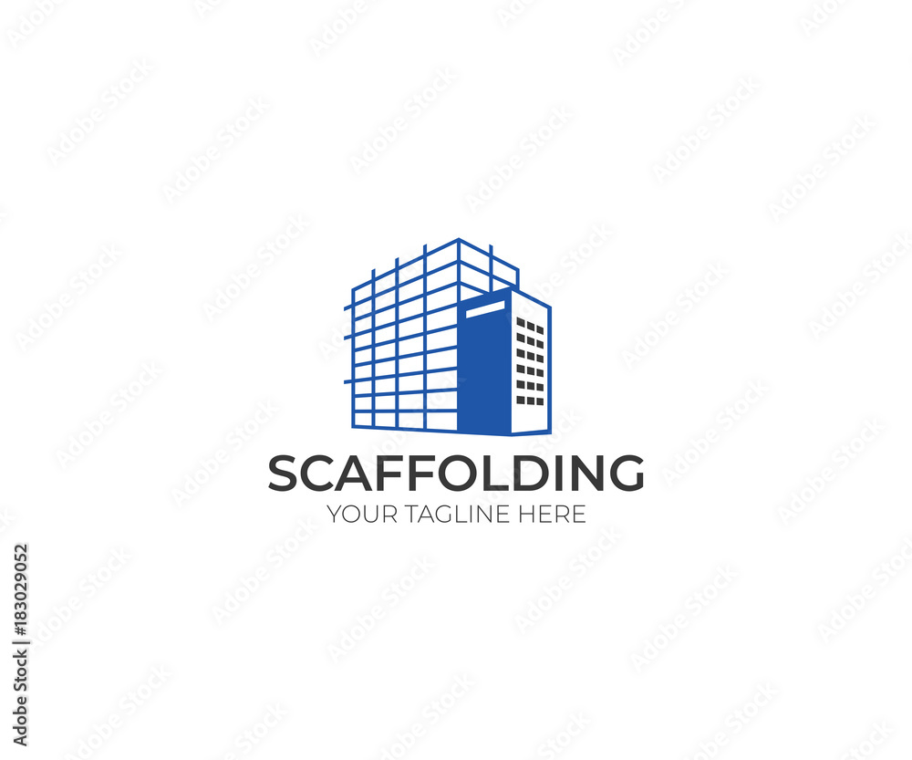 Scaffolding Logo Template. Construction Vector Design. Scaffold Illustration