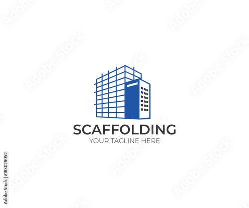 Scaffolding Logo Template. Construction Vector Design. Scaffold Illustration