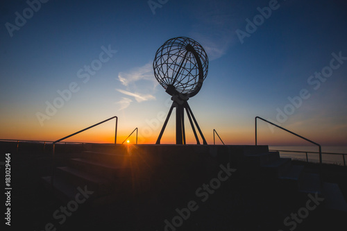 View of Nordkapp, the North Cape, Norway, the northernmost point of mainland Norway and Europe, Finnmark County