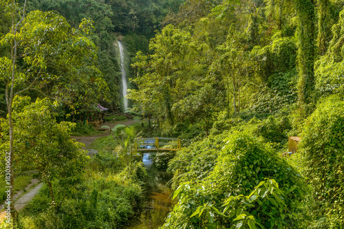 little waterfall in garden of eden in bali indonesia
