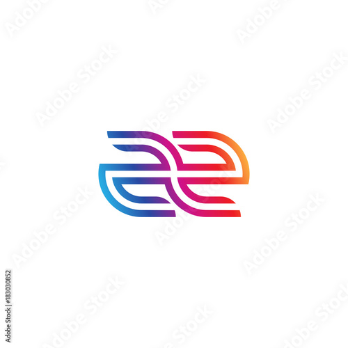 Initial lowercase letter zz  linked outline rounded logo  colorful vibrant gradient color