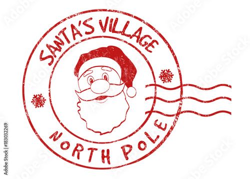 Santa's Village grunge rubber stamp