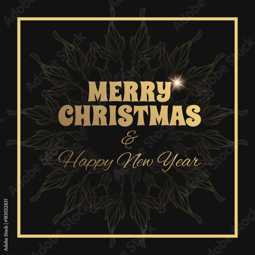 Merry Christmas and Happy New Year. Vector illustration for greeting cards, posters and other items.