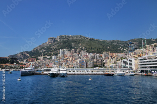 View of La Condamine ward and Port Hercules in Monaco.