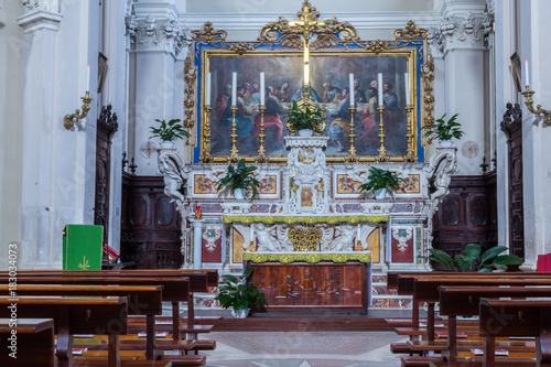 Basilica of Santa Maria, Castel di Sangro, Abruzzo, Italy. October 13, 2017
