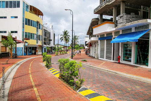 Avenida Charles Darwin in Puerto Ayora on Santa Cruz Island, Galapagos National Park, Ecuador