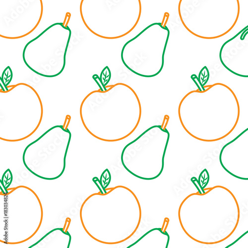 pear apple fruit pattern image vector illustration design 