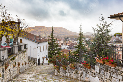 Fototapeta Naklejka Na Ścianę i Meble -  Between the streets of the small village Castel di Sangro, Abruzzo, Italy. October 13, 2017