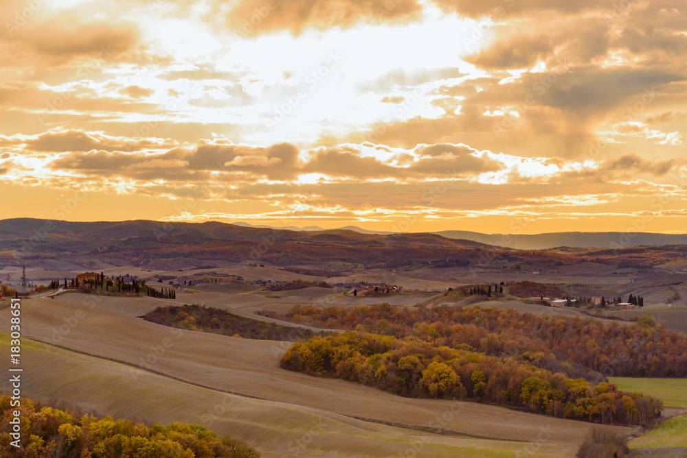 Tuscan landscape in autumn