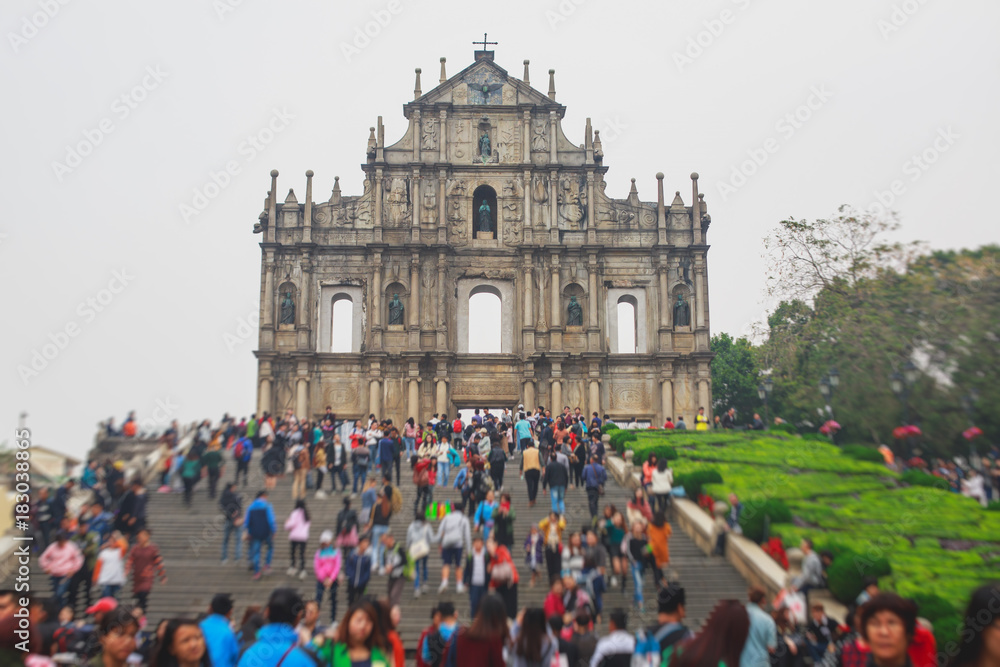 Ruins of St. Paul's Church, Macau, China, 17th-century complex, Macau's best known landmark