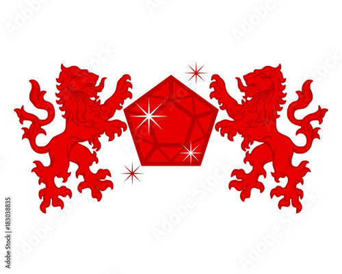 red diamond lion emblem