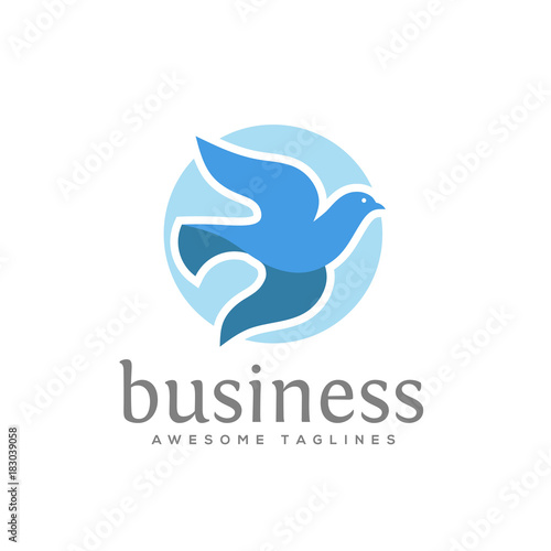 dove vector logo concept illustration, falcon Bird logo, animal rescue foundation , flying Dove logo.animal Bird sign,free Bird symbol, peace symbol Vector logo template, love and care symbol