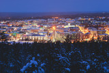 Night winter view of Rovaniemi city, Lapland, Finland