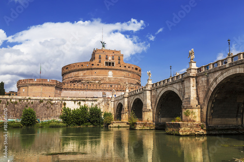 View of the Castel Sant'angelo or Mausoleum of Hadrian, Rome, Italy