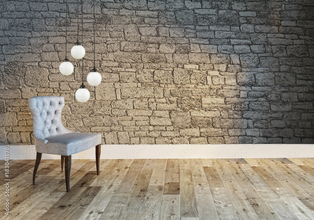 empty stone wall interior design for home, office, hotel background Stock  Illustration | Adobe Stock