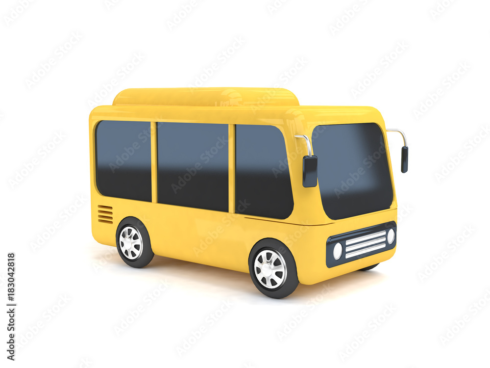 yellow bus cartoon white background 3d rendering yellow bus cartoon white background 3d rendering