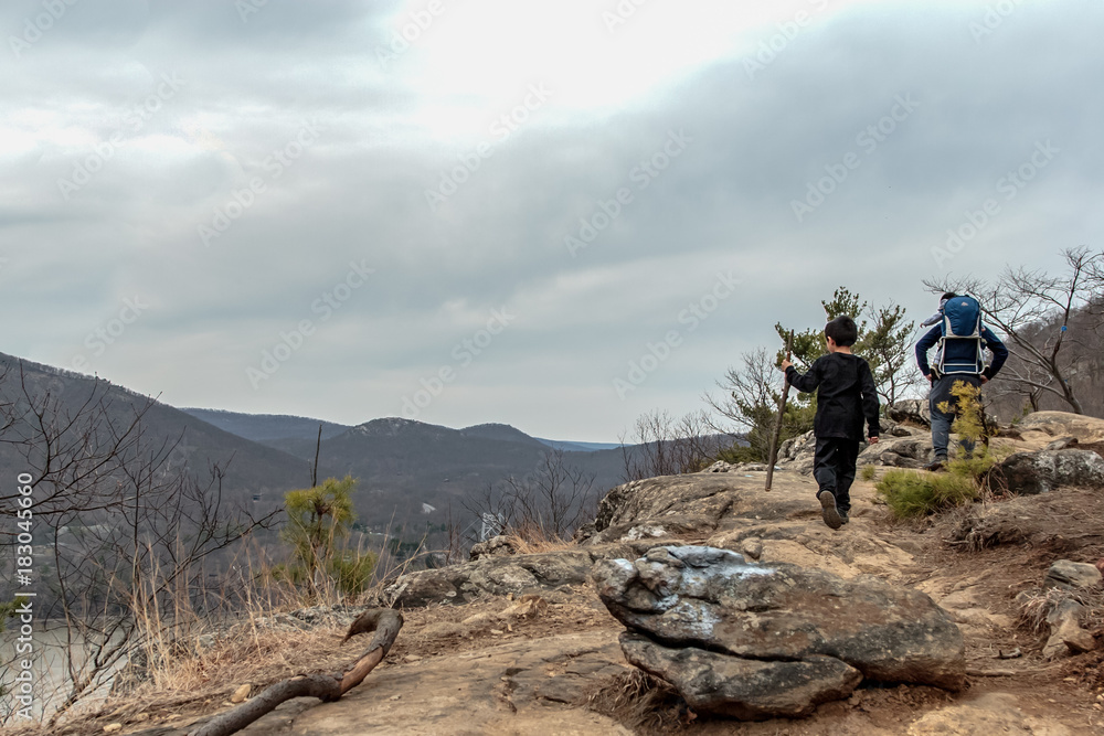 Fototapeta premium Hiking with kids