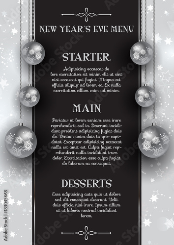 New Year's Eve menu design
