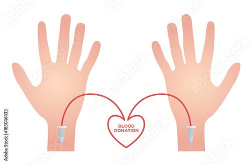 blood donation vector with arm