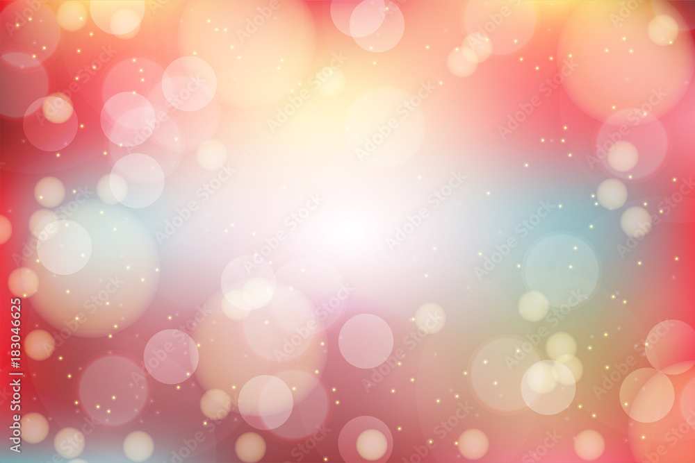 Festive colorful pastel bokeh glitter light blur background for vector graphic design concept idea