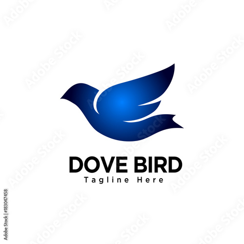 simple Dove bird art logo