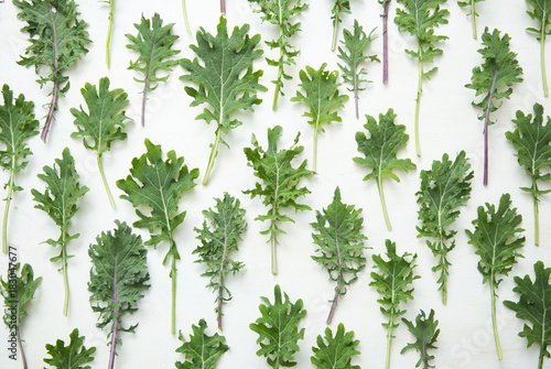 kale leaves on a white background