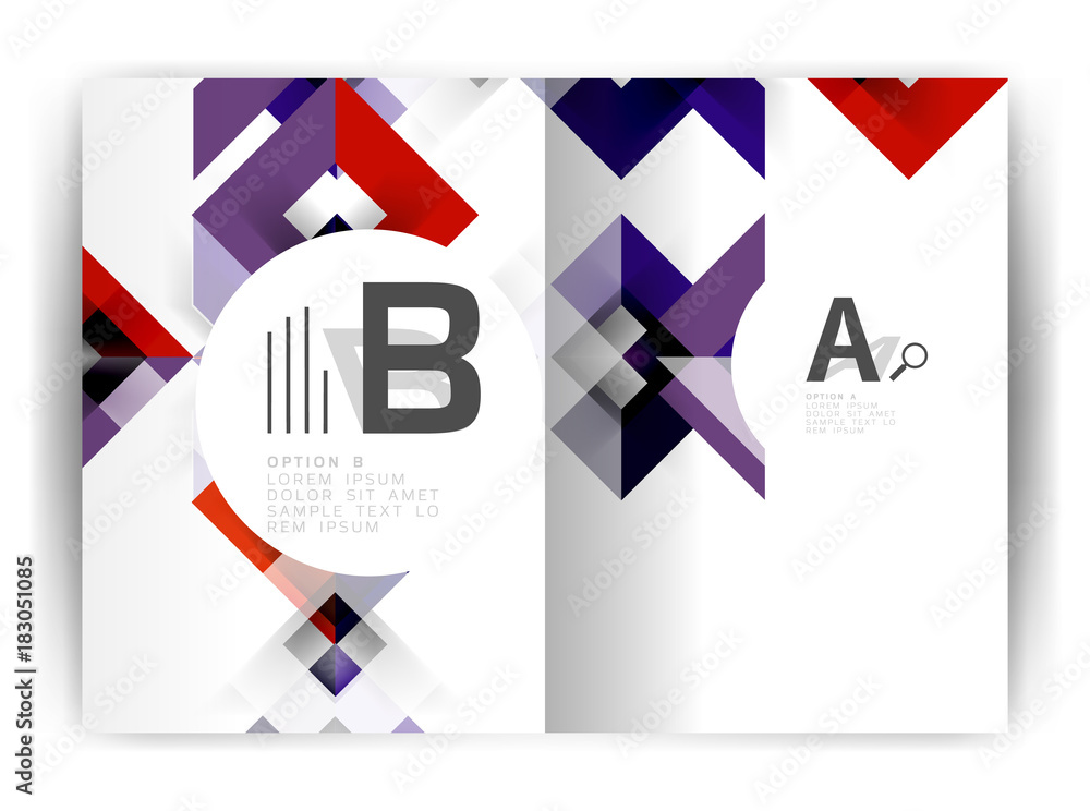 Geometric a4 annual report cover print template
