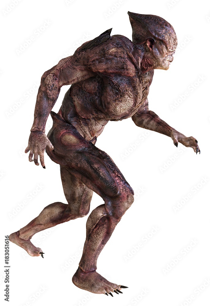 Fototapeta premium Alien monster isolated on white background 3d illustration