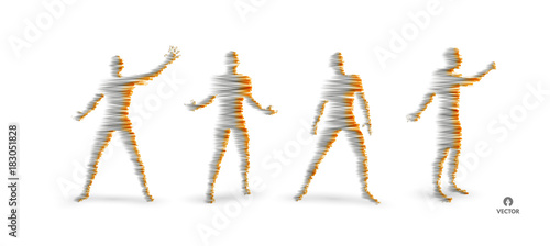 People talking together. Men arguing with each other. Concept communication. Vector illustration.