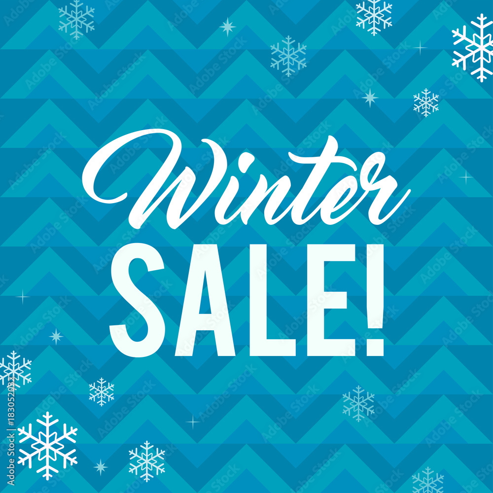 Winter sale vector illustration, snowflakes on abstract blue pattern background. Winter sale vector illustration, snowflakes on abstract blue pattern background.