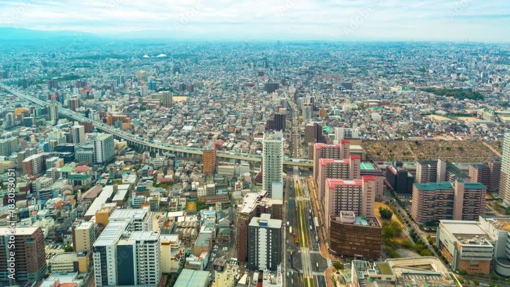 Time-lapse of the cityscape of Osaka from above Time-lapse of the cityscape of Osaka from above