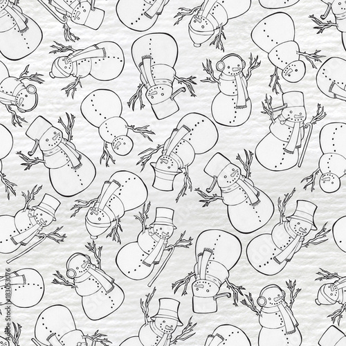 Hand Drawn Snowman Pattern